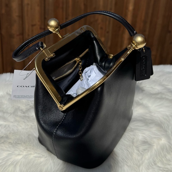 LIMITED EDITION COACH Kisslock Frame Bag 16 Glovetanned Leather Purse - Picture 4 of 6